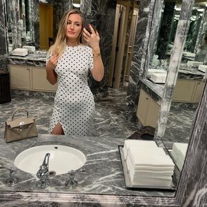 White Polka Dot Stretch dress